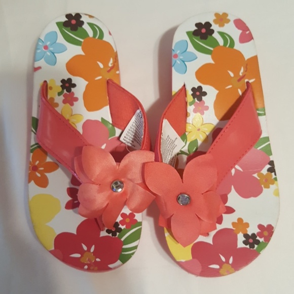 GYMBOREE Pink and Black Design Sandals Flip Flops Shoes Size 9//10 11//12 NEW